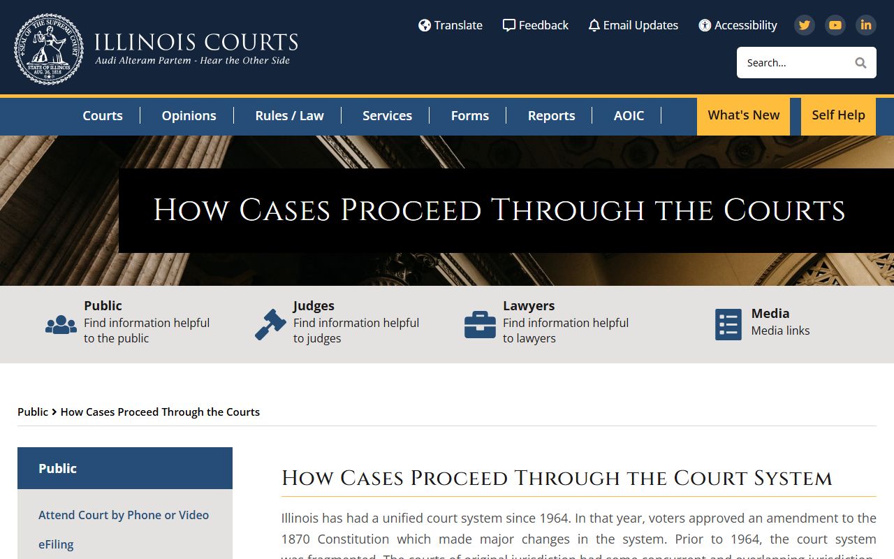 Illinois case flow overview showing how cases proceed through the courts for St. Clair County Circuit Court matters