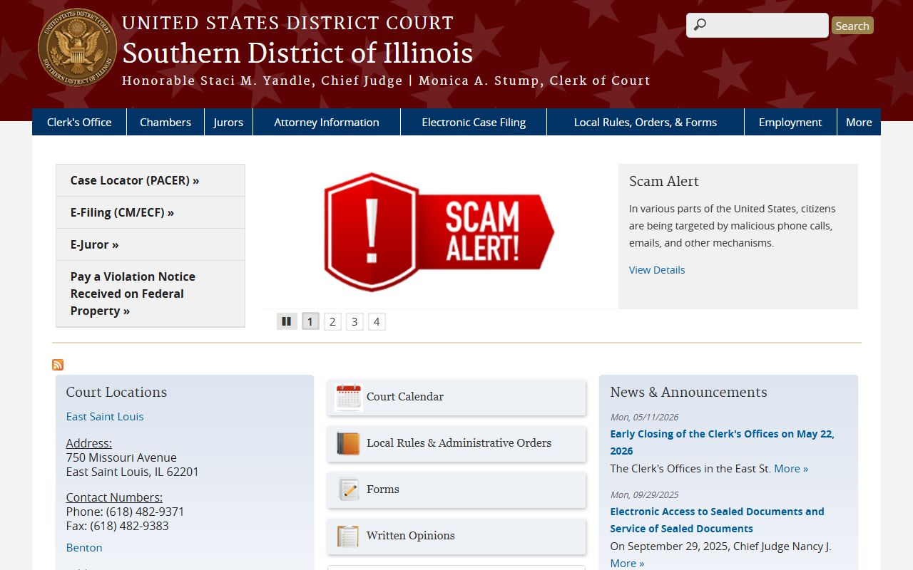 U.S. District Court for the Southern District of Illinois serving St. Clair County