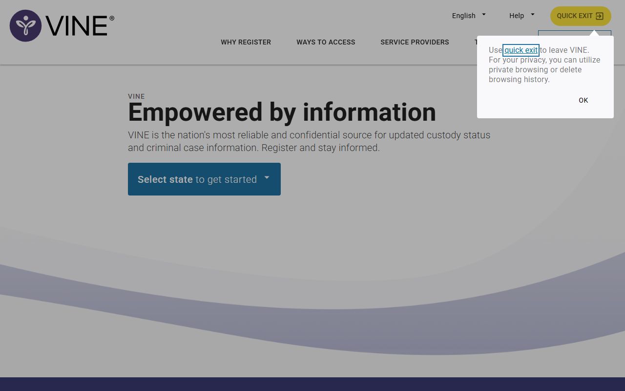 VINELink custody status and notification portal used for St. Clair County notifications