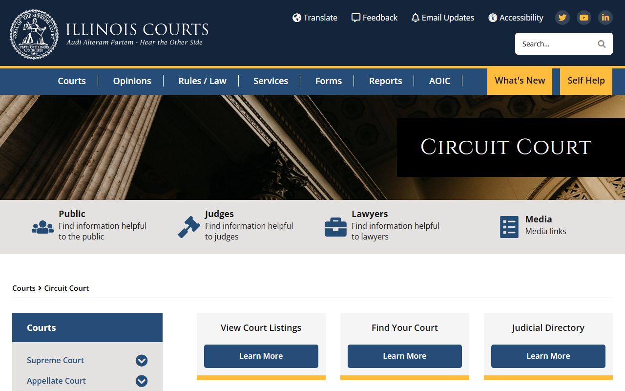 Illinois Circuit Court overview from the state courts site for St. Clair County context